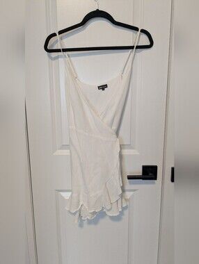White Ruffled Wrap Top